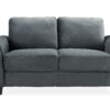 Lifestyle Solutions Alexa Loveseat with Rolled Arms, Gray Fabric