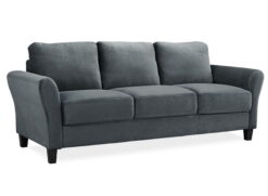 Lifestyle Solutions Alexa Sofa with Curved Arms, Gray Fabric
