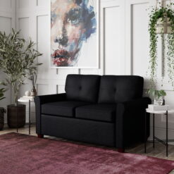 Lifestyle Solutions Anton Loveseat with Power, Black Fabric
