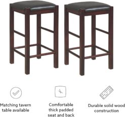 Linon Brown 3-Piece Table Faux Marble Tavern Set