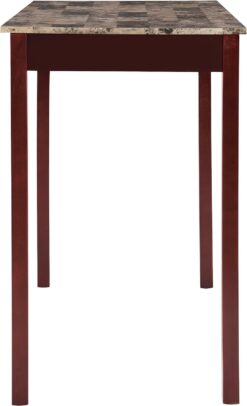 Linon Brown 3-Piece Table Faux Marble Tavern Set