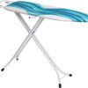 Mabel Home Adjustable Height, Deluxe, 4-Leg, Ironing Board, Extra Cover, Blue.White Patterned