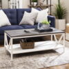 Manor Park Modern Farmhouse Distressed Coffee Table, Grey/White Wash
