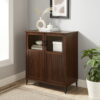 Manor Park Transitional Grooved Door Accent Cabinet, Dark Walnut