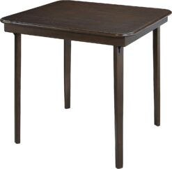Meco Industries Stakmore Straight Edge Indoor Folding Table, Espresso, 32D x 32W x 29.5H in