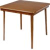 Meco STAKMORE Straight Edge Folding Card Table Fruitwood Finish, 32 in x 32 in x 29.5 in (D x W x H)