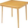 Meco STAKMORE Straight Edge Folding Card Table Oak Finish