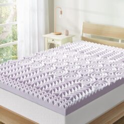 Mellow 3 Inch 5-Zone Memory Foam Mattress Topper, Soothing Lavender Infusion, King