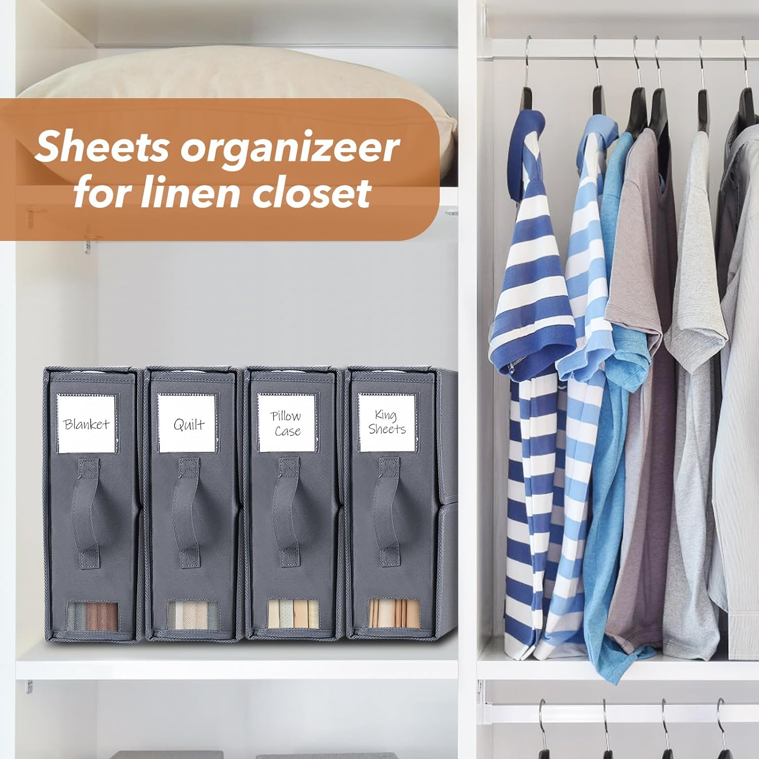  MINAYI 4 Pieces Sheet Keeper Closet Organization - Bed