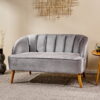 Noble House Albert Indoor Modern Velvet Loveseat, Pewter
