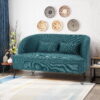 Noble House Milan Modern Fabric Loveseat with Hairpin Legs, Teal