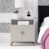 Novogratz Kelly Accent Cabinet, White/Taupe