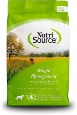 NutriSource Weight Management Dry Dog Food, Chicken and Chicken Meal, 26LB