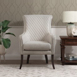 OakvillePark Sauvie Fabric Upholstered Accent Chair, Beige