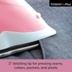 Oliso TG1600 Pro Plus 1800 Watt SmartIron with Auto Lift - for Clothes, Sewing, Quilting and Crafting Ironing Diamond Ceramic-Flow Soleplate Steam Iron, Pink