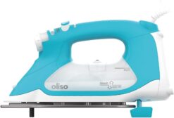 Oliso TG1600 Pro Plus 1800 Watt SmartIron with Auto Lift - for Clothes, Sewing, Quilting and Crafting Ironing Diamond Ceramic-Flow Soleplate Steam Iron, Turquoise