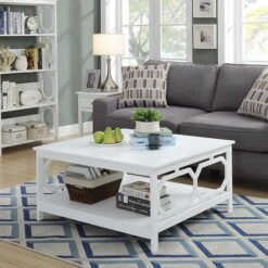Omega Square 36 inch White Coffee Table