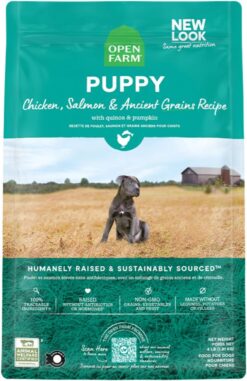 Open Farm Ancient Grains Dry Dog Food, Humanely Raised Meat Recipe with Wholesome Grains and No Artificial Flavors or Preservatives (Puppy Ancient Grain, 22 Pound (Pack of 1))
