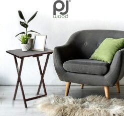 PJ Wood 5-Piece Folding TV Tray & Snack Table - Espresso