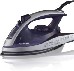 Panasonic Dry and Steam Iron with Alumite Soleplate, Fabric Temperature Dial and Safety Auto Shut Off – 1700 Watt Multi Directional Iron – NI-W950A, Purple