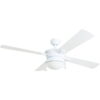 Prominence Home Auletta 52" White Indoor/Outdoor Ceiling Fan with 4 Blades, Light Kit, Pull Chains & Reverse Airflow