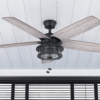 Prominence Home Foxhaven 52" Black Ceiling Fan with Light, 5 Blades, Pull Chains & Reverse Airflow