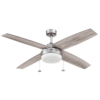 Prominence Home Memphis 52" Pewter Modern Ceiling Fan with 4 Blades, Integrated LED Light Kit, Pull Chains & Reverse Airflow