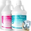 Puduo Epoxy Resin Crystal Clear Art 1 Gallon Kit for Coating, Casting, Resin Art, Jewelry, Tabletop, Bar Top, Live Edge Tables, Fast Curing 2 Part Epoxy Casting Resin Kit…