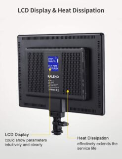 RALENO 2 Packs LED Video Light and 75inches Stand Lighting Kit, CRI 95+ Photography Lighting with 8000mAh Built-in Battery & LCD Display