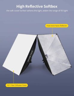 RALENO Softbox Photography Lighting Kit 20X28 Photography Continuous Lighting System Photo Studio Equipment