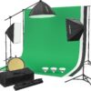 RALENO Softbox Photography Lighting Kit, 8.5ft x 10ft Background Support System
