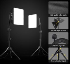 RALENO® Softbox Lighting Kit Photography Studio Equipments with 90 CRI LED Bulbs, Continuous Lighting System for Video Recording and Photography Shooting