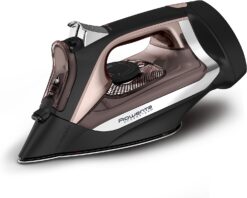 Rowenta Access Stainless Steel Soleplate Steam Iron with Retractable Cord 350 Microsteam Holes, Cotton, Wool, Poly, Silk, Linen, Nylon 1725 Watts Portable, Ironing, Garment Steamer DW2459