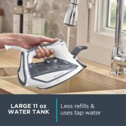 Rowenta Focus Stainless Steel Soleplate Steam Iron for Clothes 400 Microsteam Holes, Cotton, Wool, Poly, Silk, Linen, Nylon 1725 Watts Portable, Ironing, Garment Steamer DW5280