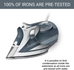 Rowenta Focus Stainless Steel Soleplate Steam Iron for Clothes 400 Microsteam Holes, Cotton, Wool, Poly, Silk, Linen, Nylon 1725 Watts Portable, Ironing, Garment Steamer DW5280