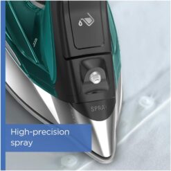 Rowenta Pro Master Stainless Steel Soleplate Steam Iron for Clothes 400 Microsteam Holes, Cotton, Wool, Poly, Silk, Linen, Nylon 1775 Watts Ironing, Garment Steamer, Powerful Steam DW8360