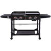 Royal Gourmet 4-Burner GD402 Portable Flat Top Gas Grill and Griddle Combo with Folding Legs, 48,000 BTU, Black