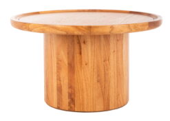 SAFAVIEH Devin Round Pedestal Coffee Table Natural