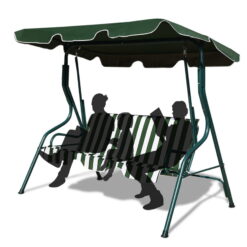SUGIFT Outdoor Porch Swing Canopy Patio Swing Chair 3 Person Canopy Hammock