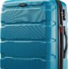 Samsonite Omni PC Hardside Expandable Luggage with Spinner Wheels, Checked-Medium 24-Inch, Caribbean Blue