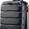 Samsonite Omni PC Hardside Expandable Luggage with Spinner Wheels, Navy, Checked-Medium 24-Inch