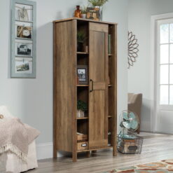 Sauder Sliding Door Storage Cabinet, Rural Pine Finish