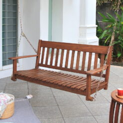 Seabrooks Mahogany Outdoor Porch Swing for 2 Person, Natural Brown
