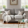 Serta Copenhagen Traditional Rolled Arm 61-inch Loveseat, Pebble Gray Fabric