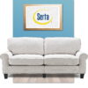 Serta Copenhagen Traditional Rolled Arm 78-inch Sofa, Cream White Fabric