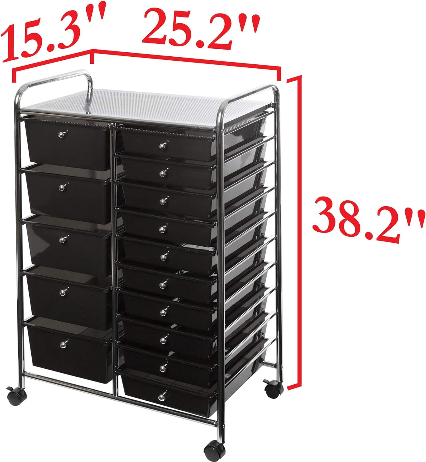 Seville Classics Rolling Utility Organizer Storage Cart, for Home Office, School, Classroom, Scrapbook, Hobby, Craft, 6-Bin