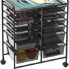 SimpleHouseware 12-Drawers Rolling Storage Cart, Black