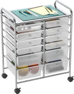 SimpleHouseware Utility Cart with 12 Drawers Rolling Storage Art Craft Organizer on Wheels