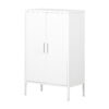 South Shore Crea, Contemporary Metal 2-Door Accent Cabinet, Pure White