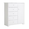 South Shore Vito Door Chest with 5 Drawers, White